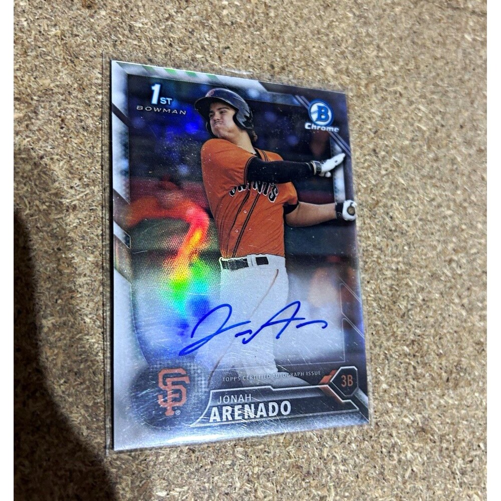 Topps 2016 Bowman Chrome Prospects Autographs Jonah Arenado Auto RC #BCAP-JA - Picture 1 of 3